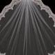 Wedding Veil Fingertip Length with comb/ Bridal veil White or Ivory/35 inches in length