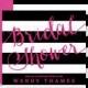 BLACK & PINK BRIDAL Shower Invitation Black And White Stripes Printable Hot Pink Invite Modern Wedding Free Priority Shipping Or DiY- Wendy