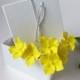 Yellow flower hair pins ( set of 6 ) Hydrangea, Wedding hair accessories, Lemon Yellow hair flowers, Bride flower pins, Hair pins, Hydrangea