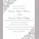 DIY Wedding Invitation Template Editable Word File Instant Download Printable Gray Invitation Silver Invitation Elegant Invitation