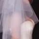 Ivory wedding vei,Bridal veil with cut edge,Waist length tulle veil,l,bridal veil wedding,4 tier veil,modern veil,bridal illusion tulle,veil