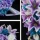 13pc wedding bridal party flower-Turquoise Malibu Lavender(bouquet,boutonniere,corsage)