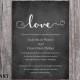 DIY Wedding Invitation Template Editable Word File Instant Download Printable Chalkboard Wedding Invitation Black & White Heart Invitation