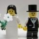 Lego BRIDE & GROOM Wedding Minifig Pair Black Hair