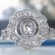 Delightfully Elegant Vintage Old Mine Diamond Engagement Ring. Quality Platinum & White Gold. Such A Pretty Ring!