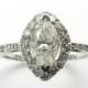 Natural Diamond Marquise Shape Halo Engagement Ring 14kt White Gold
