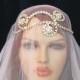 Golden Rhinestone Beaded  Bridal  Head band Greek Inspired Wedding Accessories Headpiece Head Piece