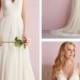 Pleated Bodice Curved Neckline Ball Gown Wedding Dress