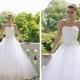 Strapless Tulle Ball Gown Wedding Dress with Scalloped Neckline