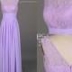 Lavender Purple Lace Long Prom Dress/Lavender Lace Flowy Prom Dress/Simple Long Bridesmaid Dress/Long Lace Bridesmaid Dress/Party DressDH494