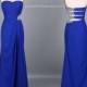 Royal Blue Sweetheart Beading Chiffon Bridesmaid Dress/Simple Long Prom Dress/Homecoming Dress/Beach Wedding Party Dress DH145
