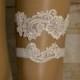 Ivory Lace Wedding Garter Set, Wedding Garter, Ivory Beaded Lace Bridal Garter Set, Ivory Lace Bridal Garter Belt, Vintage Style Garter Set