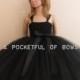 Black Flower Girl Tutu Dress, Toddler Formal Dresses, Long Tulle Tutu Dress