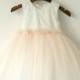 Ivory over Blush Tulle Ball Gown Flower Girls Dress