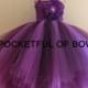 Plum and Purple Flower Girl Tutu Dress Toddler, Long Tutu Dress, Girls Party Dress, Formals