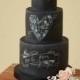 Chalkboard And Wooden Crate Wedding Cake