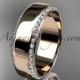 14kt rose gold classic wedding band, diamond engagement ring ADLR380B
