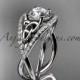 14kt white gold celtic trinity knot engagement ring ,diamond wedding ring CT788