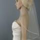 Sweetness -Single Tier Satin Rattail Edge Wedding Veil Cascade 33" Waist Length, Bridal Veil
