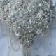 CRYSTAL BROOCH BOUQUET, Deposit for a Vintage Inspired Cascading Brooch Bouquet in Antique Vintage White, Brooch Bouquet, Price 625