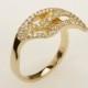 Unique engagement ring.Wedding Ring.   14kt  Gold & Diamond ,  RG-1094