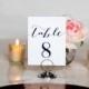 Simple and Elegant Script Wedding Table Number, 4x6, 5x7, Tented, Folded