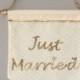 Small Wedding Banner - Wedding Banner - Just Married - Fabric Banner