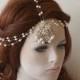 Wedding chain Headband, Pearl Headband, Wedding Hair Accessories, Bridal Hair Accessories, Pearl Headband, Hair Accessories