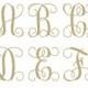 Unfinished Wooden Letters in the VINE MONOGRAM Font Style