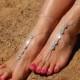 Barefoot Sandals- Beach Wedding- Foot Jewelry- Swarovski Footless Sandals- Barefoot Wedding Sandal- Bridesmaid gift- Boho Wedding Shoes