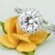 3.5 CT Engagement Ring Round Cut Halo Solid 14k White Gold Bridal band Lab-Created Stone Simulated Diamond