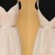 Short Bridesmaid Dress Blush/Pink Bridesmaid Dress Short Crinkle Chiffon Dress With Satin Belt V-back and Spaghetti Straps