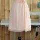 Scoop Neck Pearl Pink Bridesmaid dress, Straps Wedding dress, Chiffon Party dress, Formal dress, Prom Dress,Woman Evening dress knee length