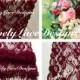 Burgundy/Wine Lace Table Runner/12ft-20ft long x 7" Wide/Wedding Decor/ Lace Overlay/Tabletop Decor/Weddings/Etsy finds/ ENDS NOT SEWN