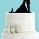 Couple Kissing with Chihuahua Dog Acrylic Wedding Cake Topper
