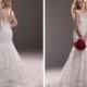 Cap Sleeves Illusion Bateau Neckline Mermaid Lace Wedding Dresses