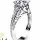 2 Carat Diamond Custom Ring in 14K White Gold Unique Diamond Engagement Ring Art Deco Styled Ring Alternative Ring