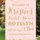 Countdown Sign Bridal Shower Welcome Sign, Days Till She Says I Do Sign Bridal Shower Welcome Sign Hashtag, Blush Pink Gold Shower