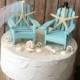 Something Blue Beach wedding cake topper-Miniature Adirondack chairs-beach chairs-beach wedding-starfish