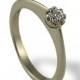 Mor Engagement  Ring, White Gold, Diamond Engagement Ring, Solitaire Engagement Ring, Flower Ring, Romantic Gold Ring Gift