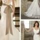 Straps V-neck Trumpet Lace Wedding Dresses with Deep V-back