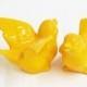 Ceramic Retro Love Bird Figurines Wedding Cake Toppers Keepsakes in Dandelion Yellow - Made to Order