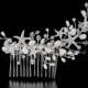 Beach Wedding Bridal Hair Comb Starfish Freshwater Pearls Silver Crystal Beads Clip Accessories