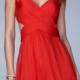 2016 Sleeveless Appliques A-line Red Straps Short Length Beading Open Back Chiffon Ruched