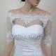 Sale - Off-Shoulder dot Lace bolero jacket Bridal Bolero Wedding jacket wedding bolero with alencon lace trim-was 129.99