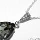 Silver Night Crystal Necklace Dark Grey Rhinestone Necklace Swarovski Teardrop Rhinestone Pendant Bridesmaids Gift Jewelry FREE US Shipping