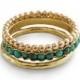 14K Yellow gold turquise Stacking ring Set of 3 infinity rings, Round Turquoise band, Engagement Wedding band, blue gemstone Handmade ring