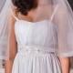 Waist length tulle veil,2 tier veil,Circle veil,hard edge tulle,white tulle veil,modern veil,bridal veil wedding,Elegant Wedding Veil