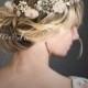 30% OFF Boho Gold Flower Crown Halo, Gold Wedding Flower Hair Vine Hair Wreath, Boho Wedding Headpiece - 'VALENTINA 21 inch'