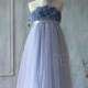 2015 Light purple Junior Bridesmaid Dress, Halter Flower Flower Girl Dress, Empire Waist Rosette dress, Puffy dress (ZK018)